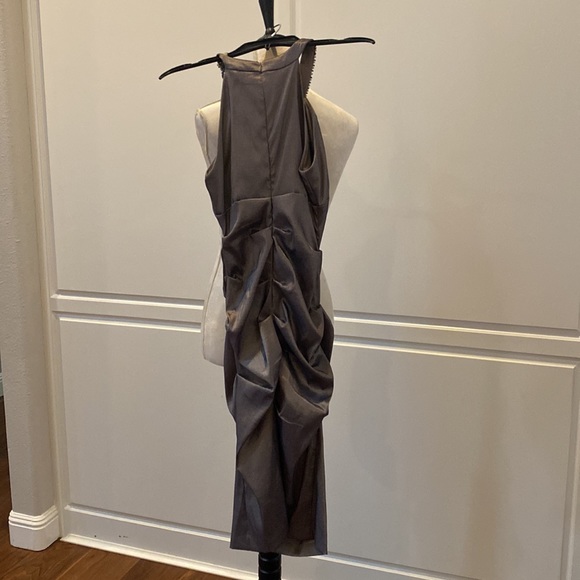 Cache dress. Stunning on. The color is almost pewter, with bling up around neck - Picture 2 of 4